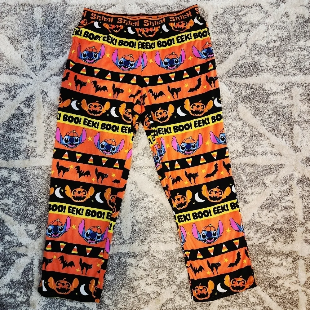 Disney Stitch Halloween Soft Pajama Pants Sleepwear Lounge Women's Large L EUC - Picture 1 of 9